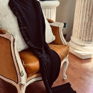 St. John Couture Black Crystal Detail Slip Gown Size 10